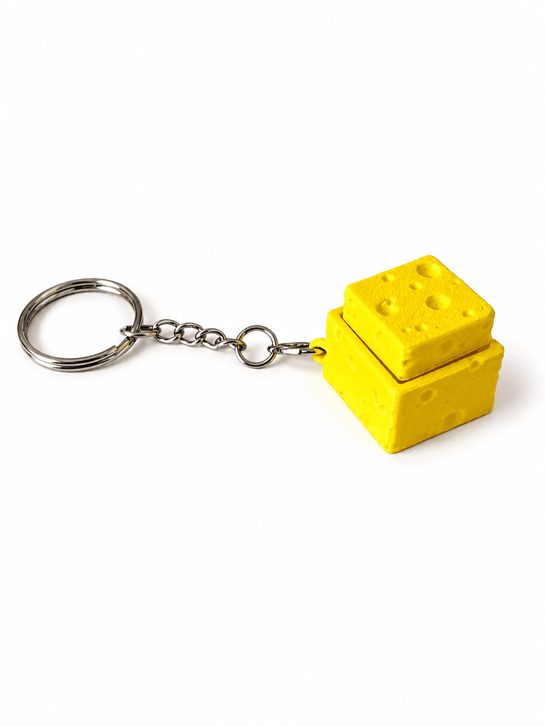 🧀 Breloczek Clicker Ser – Żółty antystresowy brelok druk 3D