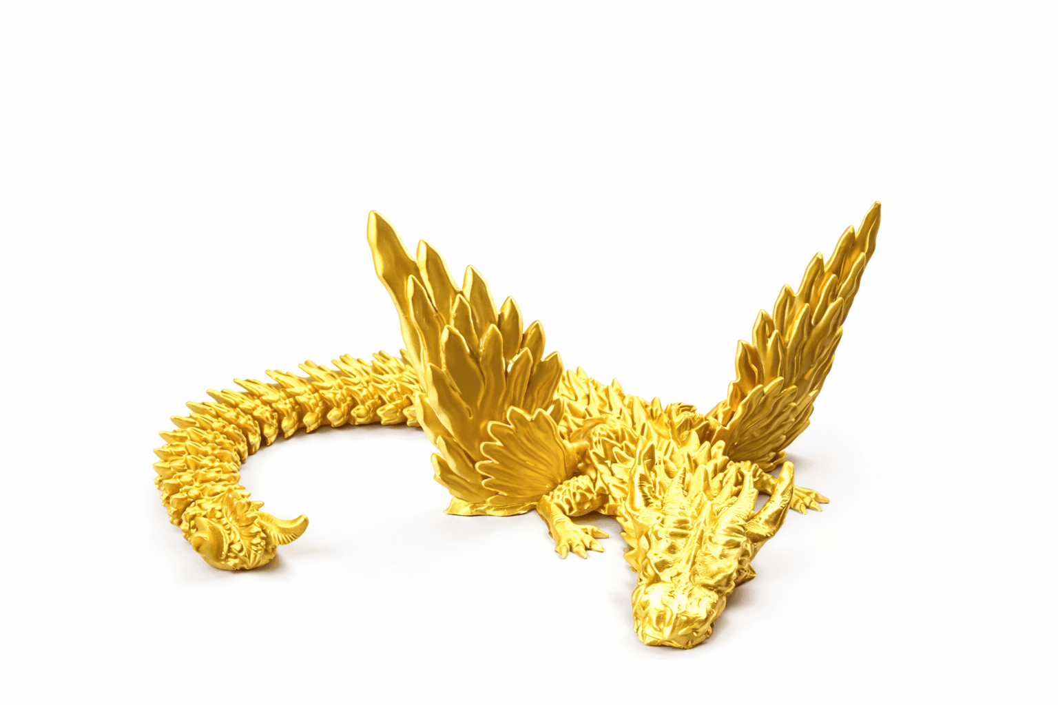 42 CM Golden Smok ze skrzydłami ruchomymi