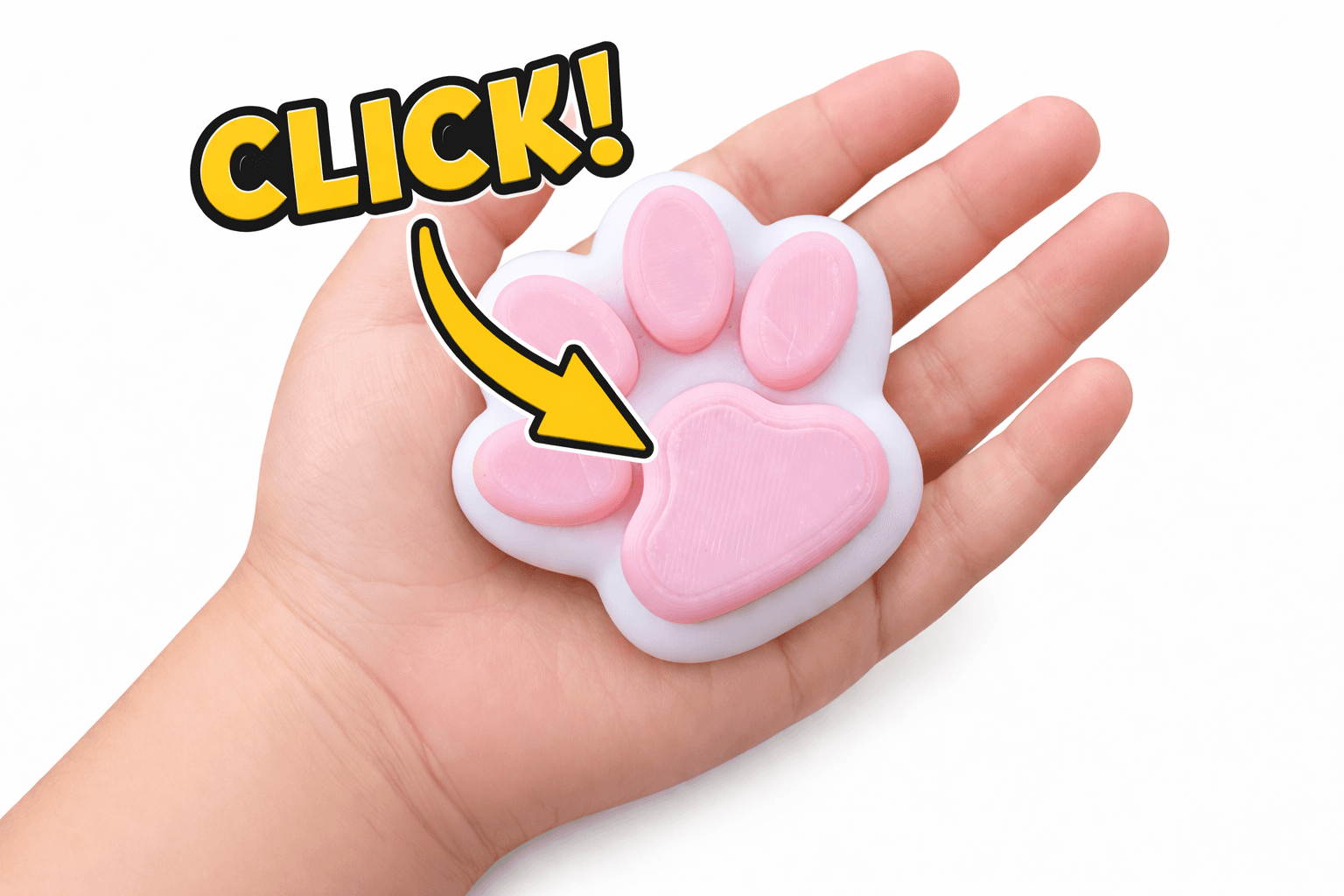 Uroczy kliker w kształcie kociej łapki!