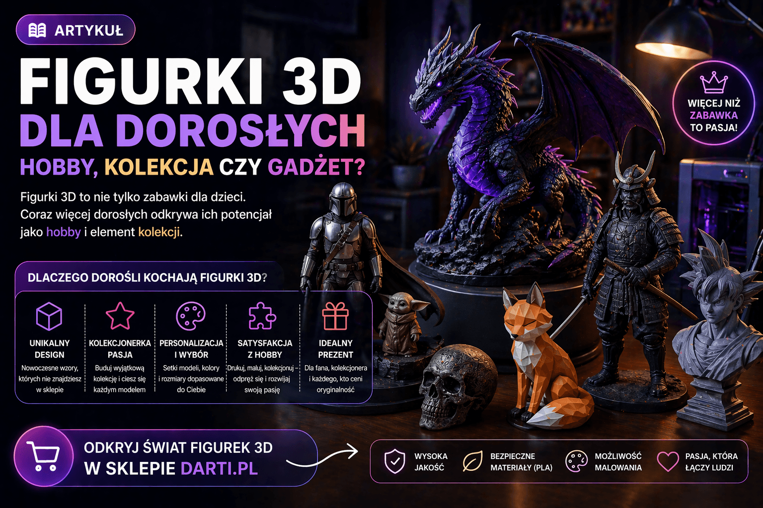 👉 Figurki 3D dla dorosłych – hobby, kolekcja czy gadżet?